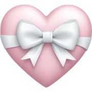 Pastel pink heart with white bow sticker