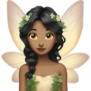 Dreamy pretty nature fairy with black hair sticker