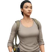 girl with gun and bag sticker