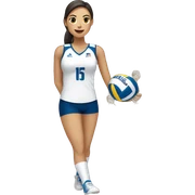 Volleyball mujer blanca número 15 sticker