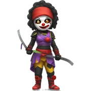 Clown ninja girl sticker