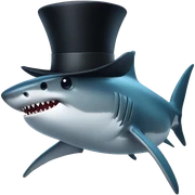 Shark with a top hat sticker