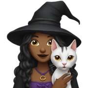 Witch with cat sticker