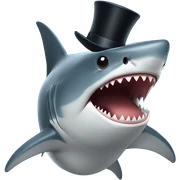 Shark with a top hat sticker