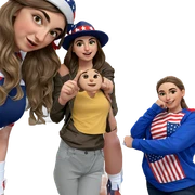 girls in patriotic outfits sticker