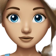 Beautiful girl with long brown hair blue eyes and long eyelashes sticker