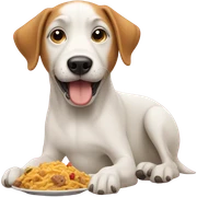 Dog eating sticker