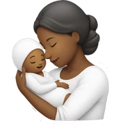 mother white hugging newborn son white icon sticker