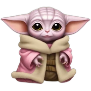 pink baby yoda sticker