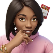smiling girl with jewelry sticker