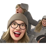 girls having fun with hats sticker