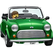 Green convertible mini cooper sticker