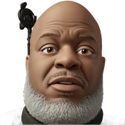 bald man with beard portrait sticker