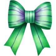 Green watercolor bow with light purple pinstripe sticker
