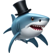 Shark with a top hat sticker