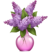 Lilacs in a clear pink glass vase sticker