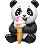 Panda eating ice cream sticker