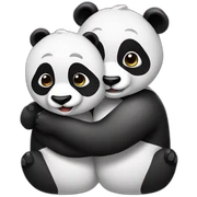Two pandas hug sticker