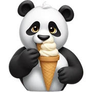 Panda eating ice cream sticker