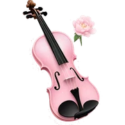 soft pastel pink violin with peonies and glitter sticker