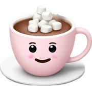 Light Pink mug of hot chocolate with marshmallows  sticker