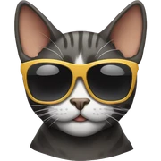 Cat with sunglasses sticker