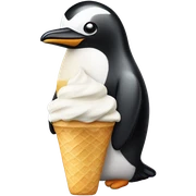 Pinguino che mangia il gelato sticker