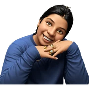 smiling boy with jewelry indoors sticker