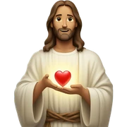 Jesus holding a heart  sticker