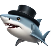 Shark with a top hat sticker