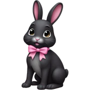 Black bunny, wearing a pink bow  sticker