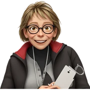 smiling girl with glasses sticker