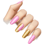 pink and gold nails sticker