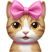 Cat with a pink bow sticker