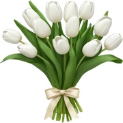 white tulips bouquet sticker