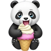 Panda eating ice cream sticker