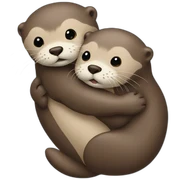 otters hugging sticker