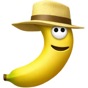 Banana with hat sticker