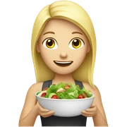 Blond girl eating salad  sticker