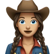 Brunette cowgirl with blue eyes sticker