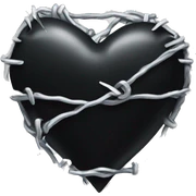 Black heart with silver barbwire sticker