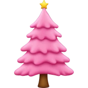 pink christmas tree sticker