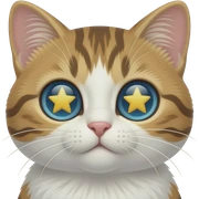 cat with star eyes sticker