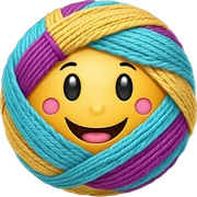 Colorful yarn ball expressing 🤩 sticker