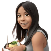 smiling girl with potted plant sticker