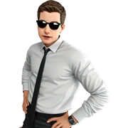 stylish boy enjoying indoors sticker