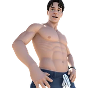 topless boy under blue sky sticker