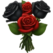 Gothic Black roses and red roses in a bouquet  sticker