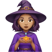 Mixed race witch with a purple dress sticker