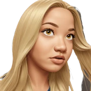 blonde girl portrait with long hair sticker